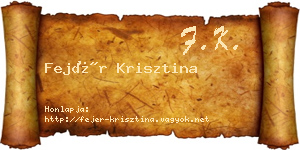 Fejér Krisztina névjegykártya