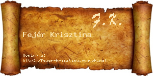 Fejér Krisztina névjegykártya